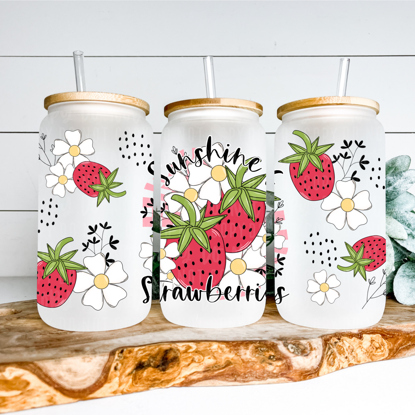 Sunshine & Strawberries 16oz Tumbler Wrap