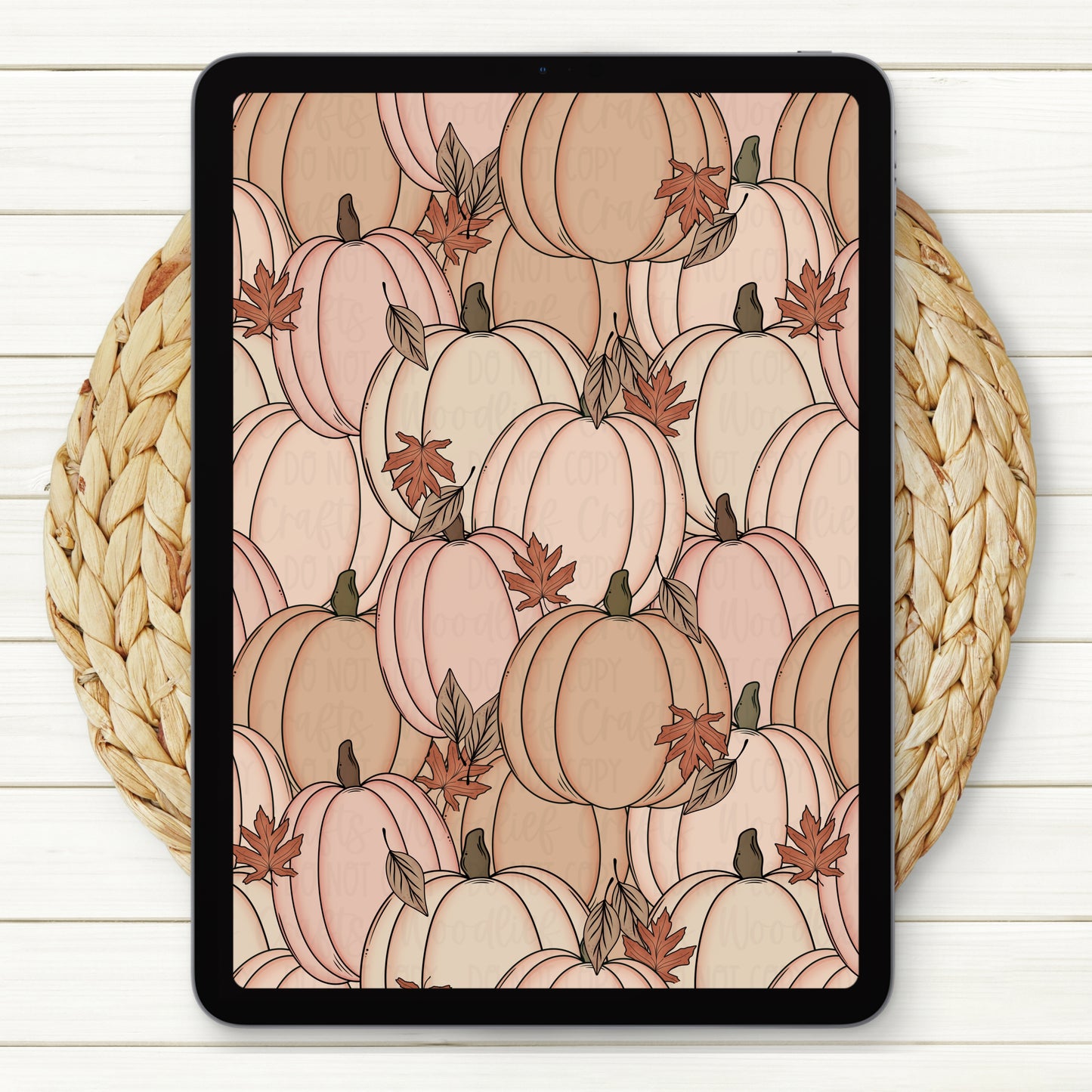 Autumn Leaves & Pumpkins Please Seamless Digital Paper | Two Scales Included