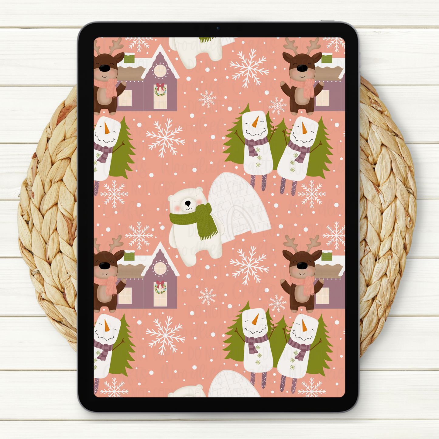 Let It Snow Seamless Digital Paper | Two Scales Included