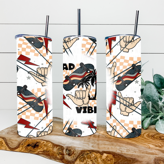 Rad Vibes 20oz Tumbler Wrap | Burst Tumbler Wrap | Seamless Tumbler Wrap | 3 Skin Tones Included