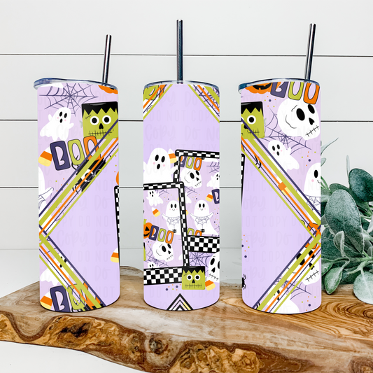 Boo 20oz Tumbler Wrap | X Split Tumbler Wrap | Seamless Tumbler Wrap