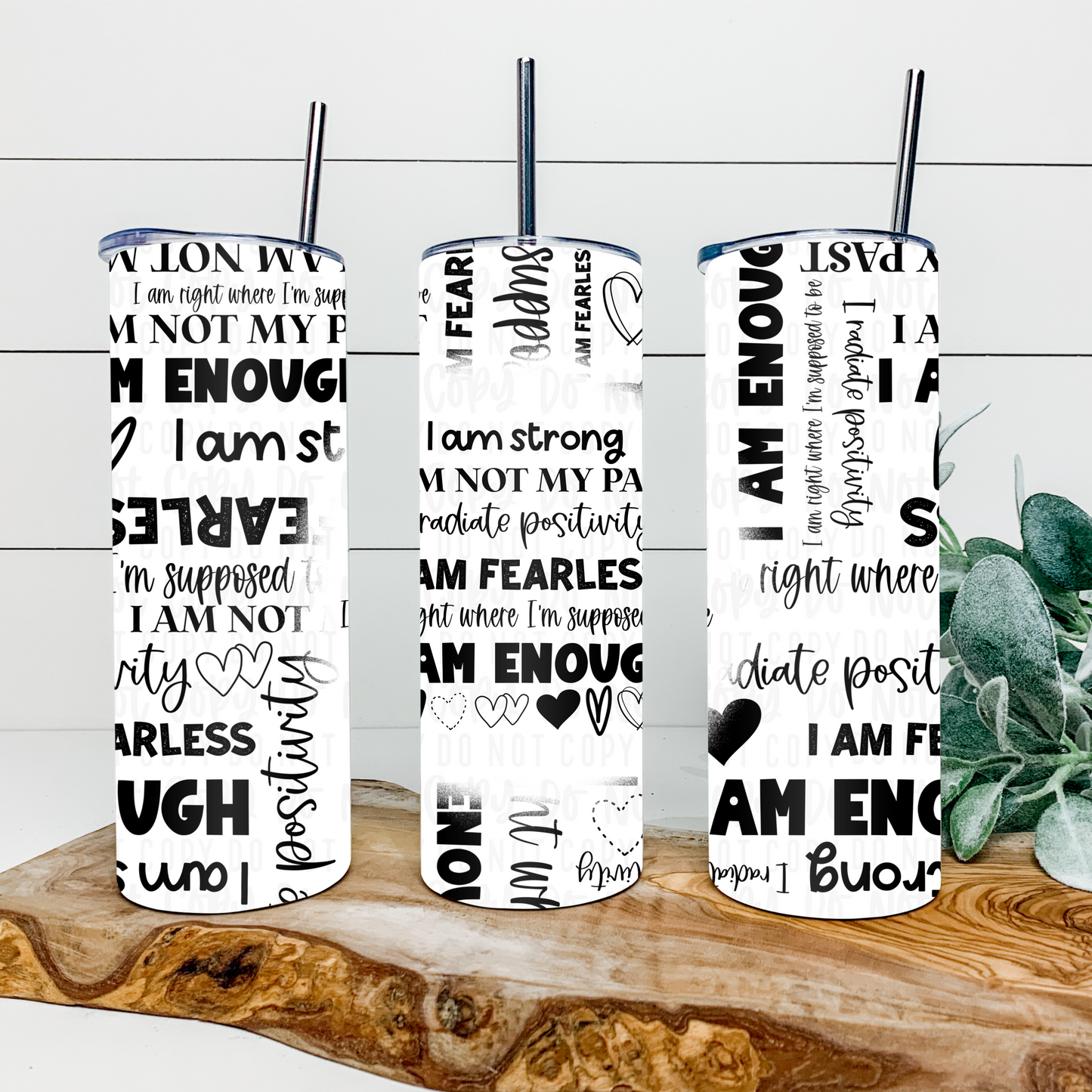 Positive Affirmations 20oz Tumbler Wrap | Seamless Tumbler Wrap