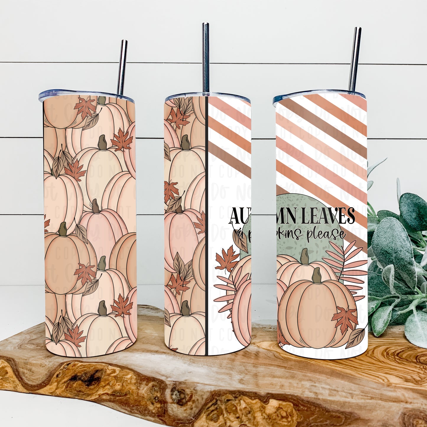 Autumn Leaves & Pumpkins Please 20oz Tumbler Wrap | Split Tumbler Wrap