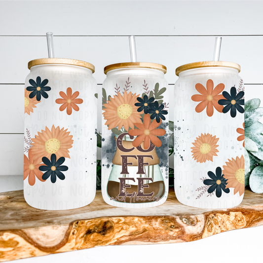 Coffee And Flowers 16oz Tumbler Wrap