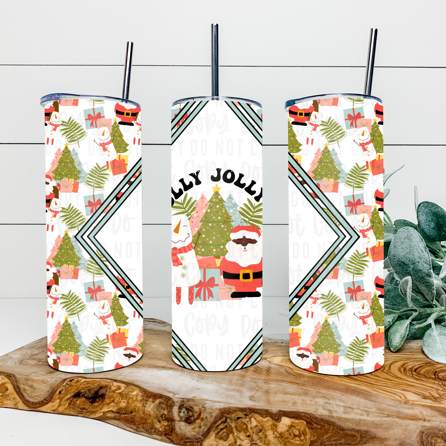 Its The Holly Jolly Holidays 20oz Tumbler Wrap | Diamond Tumbler Wrap | Seamless Tumbler Wrap | 5 Skin Tones Included