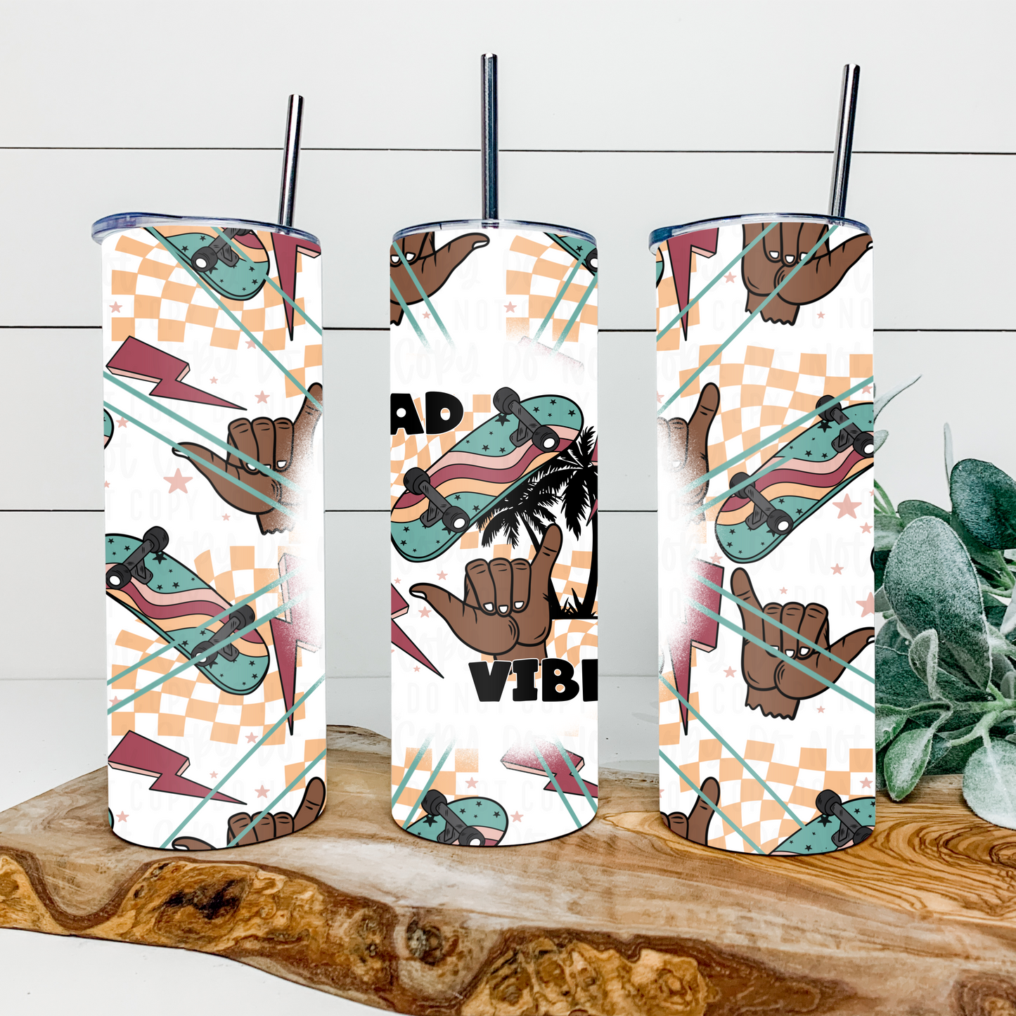 Rad Vibes 20oz Tumbler Wrap | Burst Tumbler Wrap | Seamless Tumbler Wrap | 3 Skin Tones Included