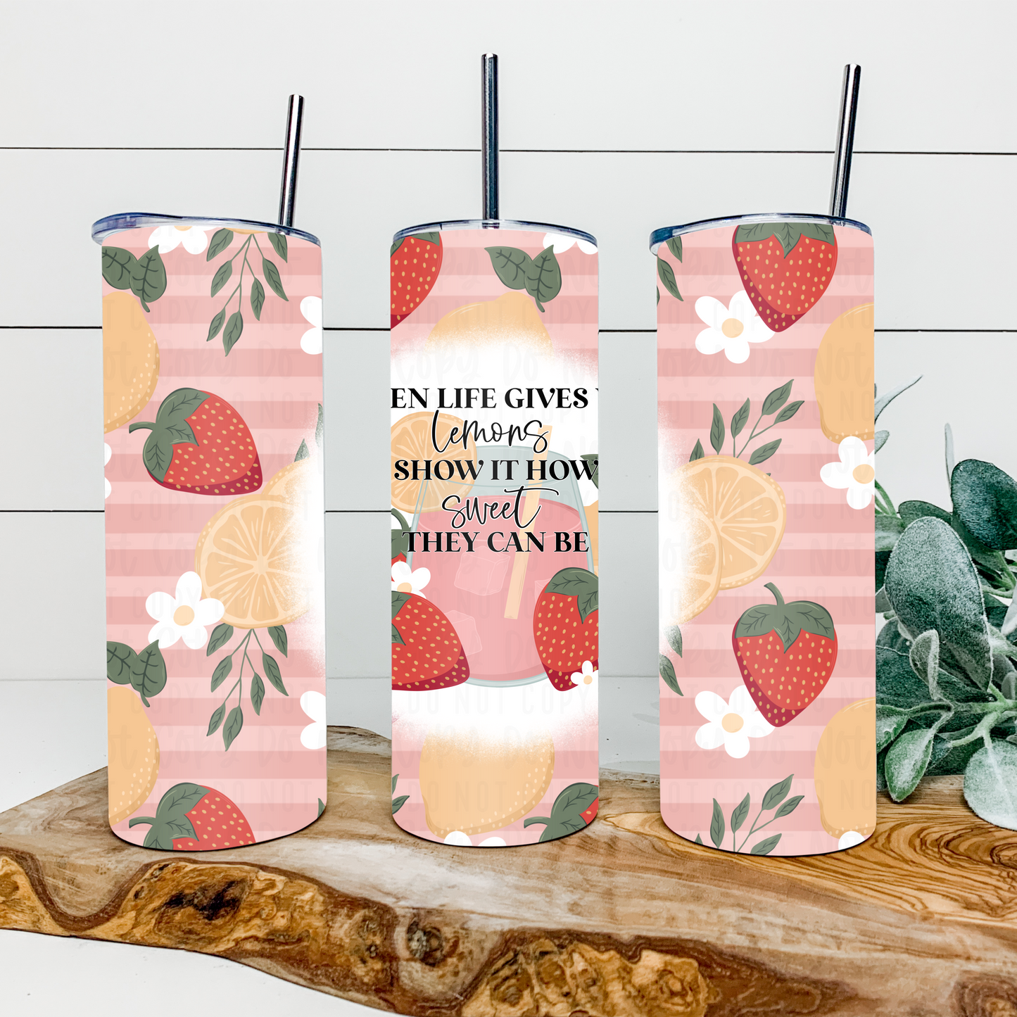 When Life Gives You Lemons 20oz Tumbler Wrap | Seamless Tumbler Wrap