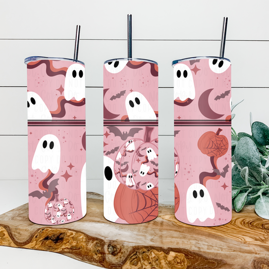 Pumpkins & Ghost 20oz Tumbler Wrap | Split Tumbler Wrap | Seamless Tumbler Wrap