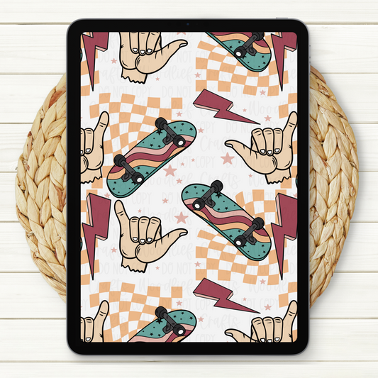 Rad Vibes Seamless Digital Paper | Two Scales Included | 3 Skin Tones Included