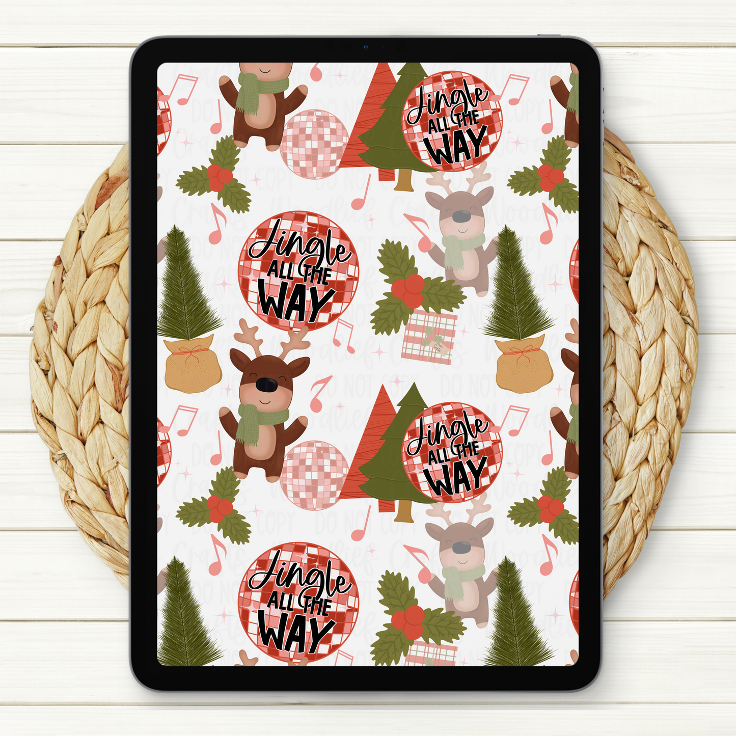 Jingle All The Way Seamless Digital Paper | Two Scales Included