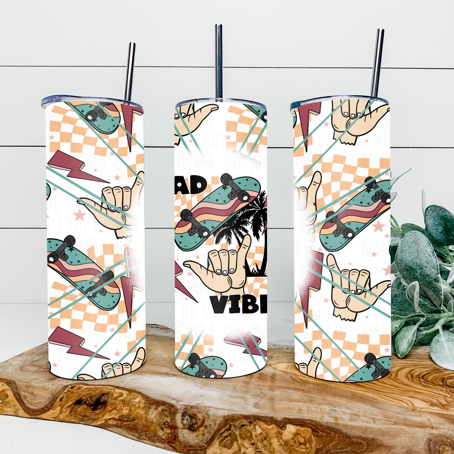 Rad Vibes 20oz Tumbler Wrap | Burst Tumbler Wrap | Seamless Tumbler Wrap | 3 Skin Tones Included