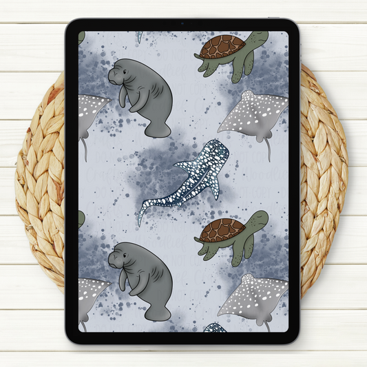Save The Seas Seamless Digital Paper | Two Scales Included