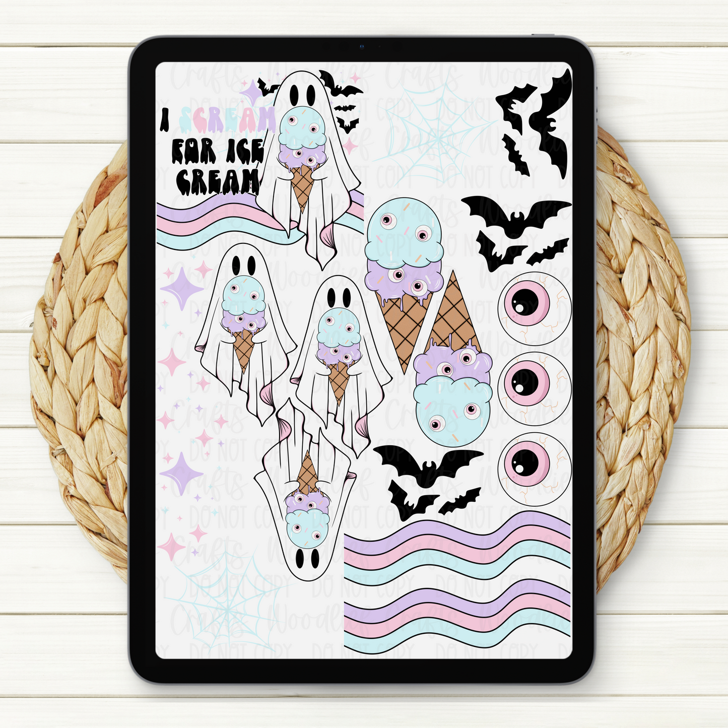 I Scream For Ice Cream Element Sheet Digital Download