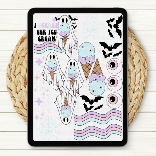 I Scream For Ice Cream Element Sheet Digital Download