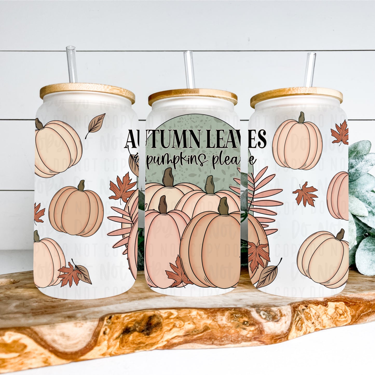 Autumn Leaves & Pumpkins Please 16oz Tumbler Wrap