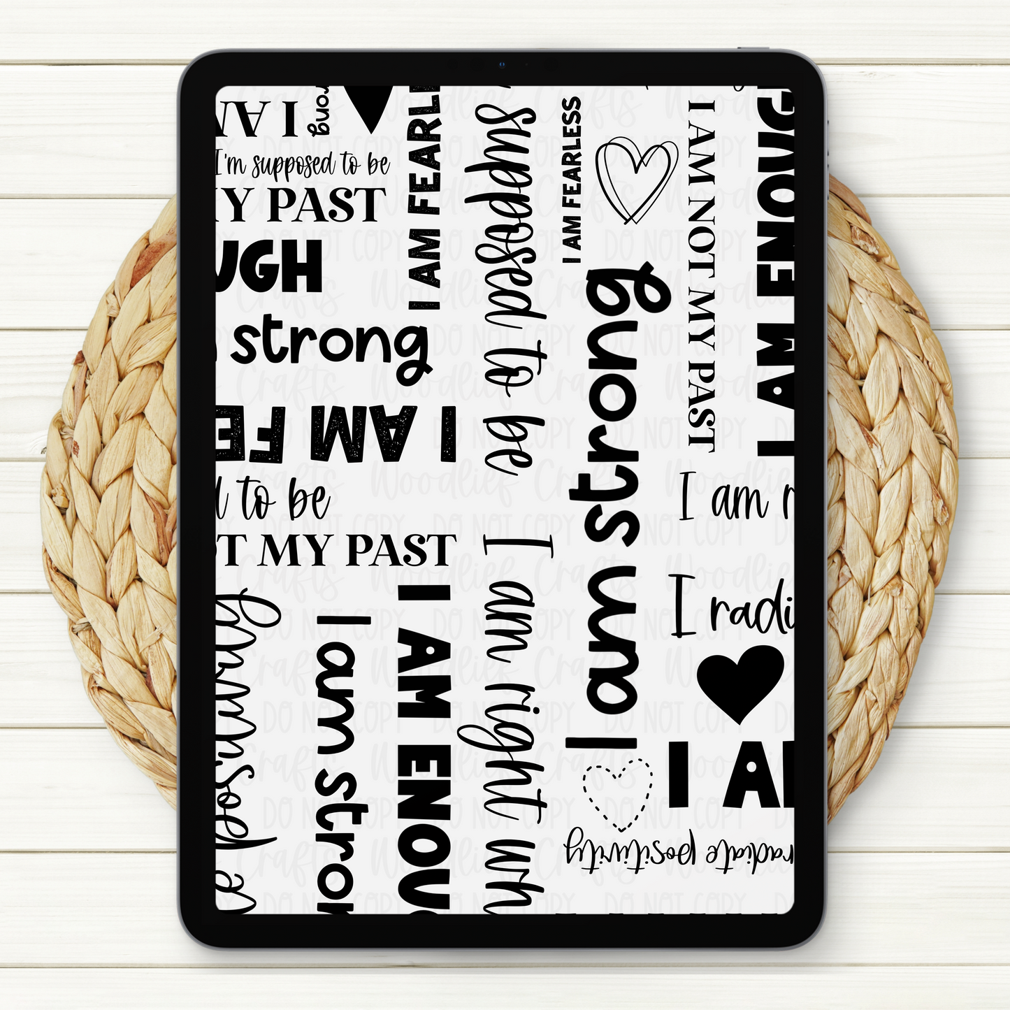 Positive Affirmations Seamless Digital Paper | Two Scales Included