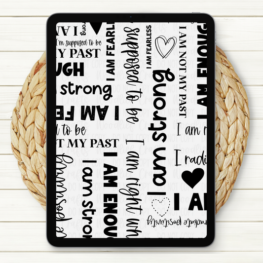 Positive Affirmations Seamless Digital Paper | Two Scales Included