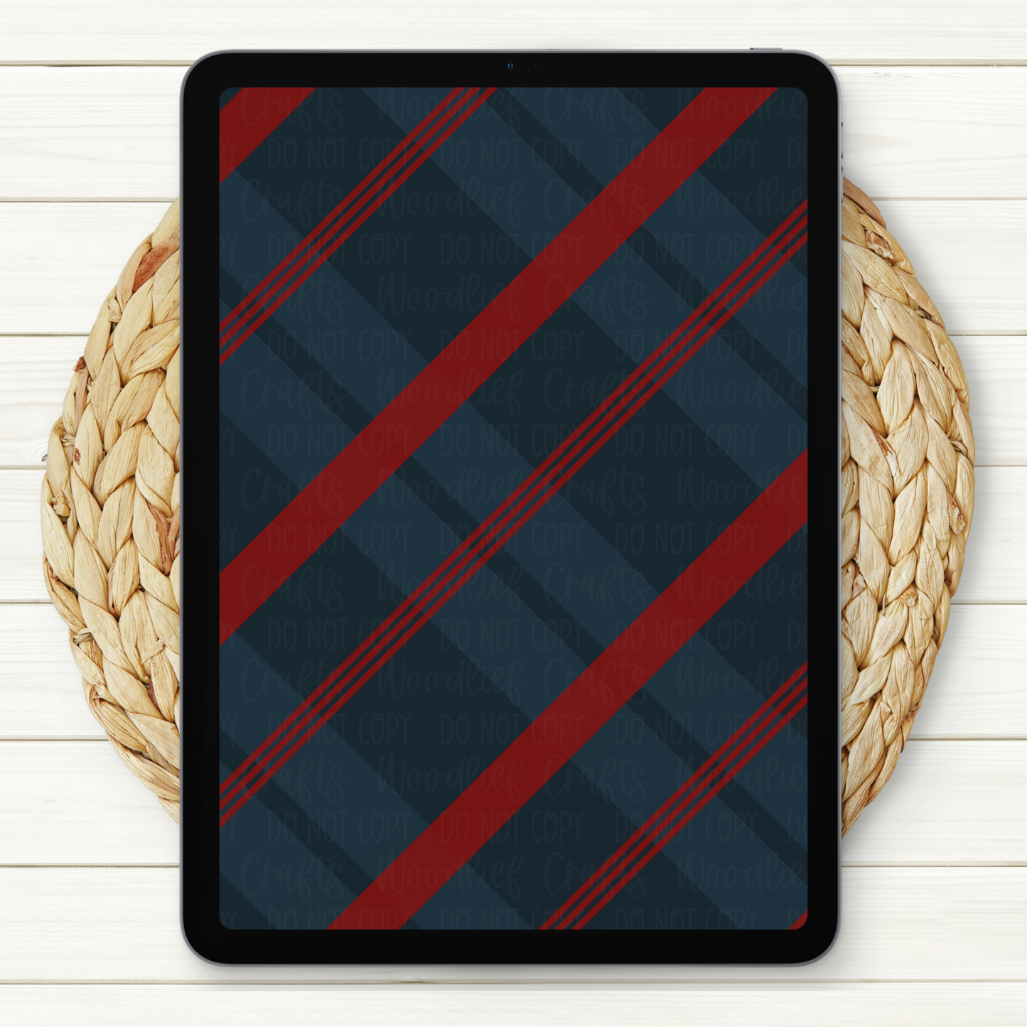 Blue And Red Plaid Seamless Digital Paper | Two Scales Included