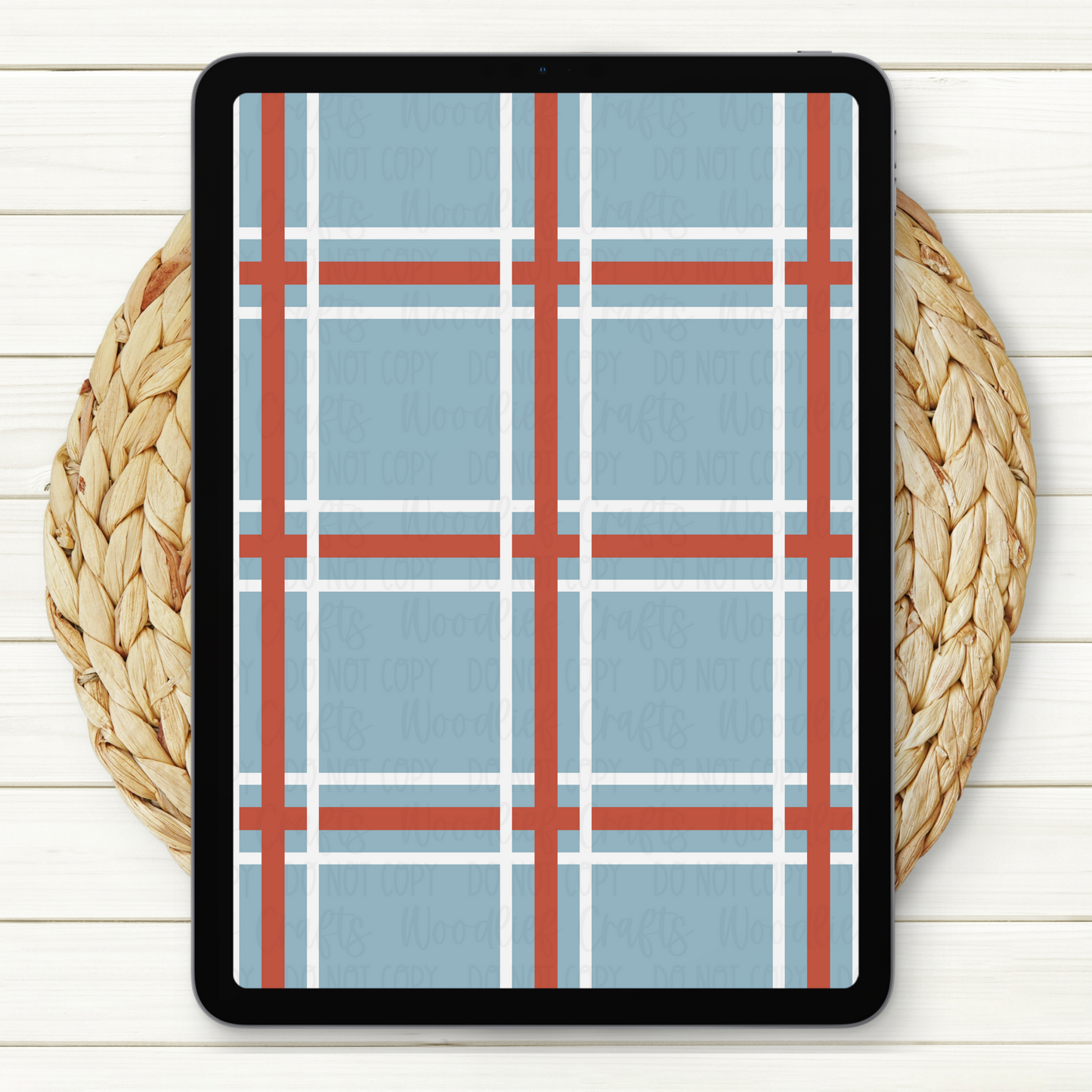 Blue Plaid Seamless Digital Paper | Two Scales Included