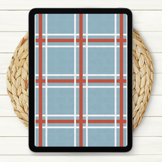Blue Plaid Seamless Digital Paper | Two Scales Included
