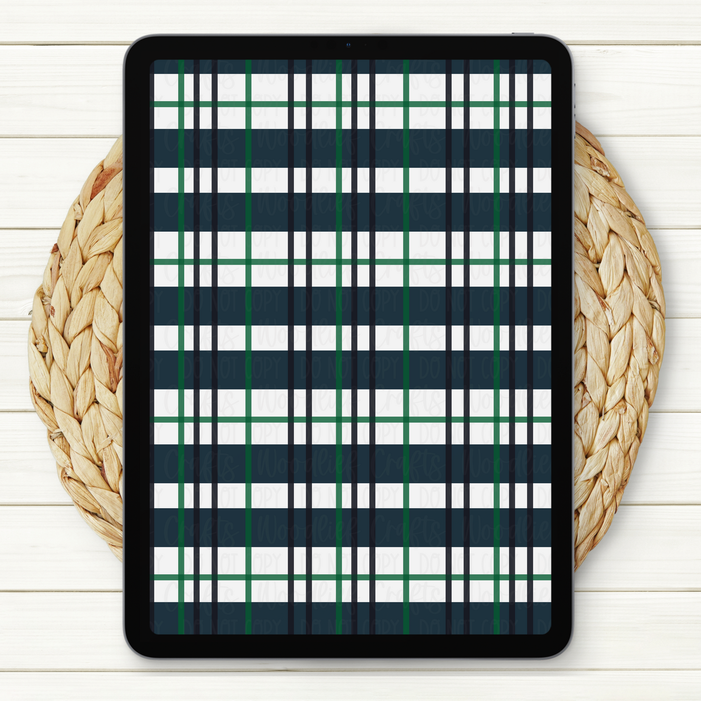 Green And  Blue Plaid Seamless Digital Paper | Two Scales Included