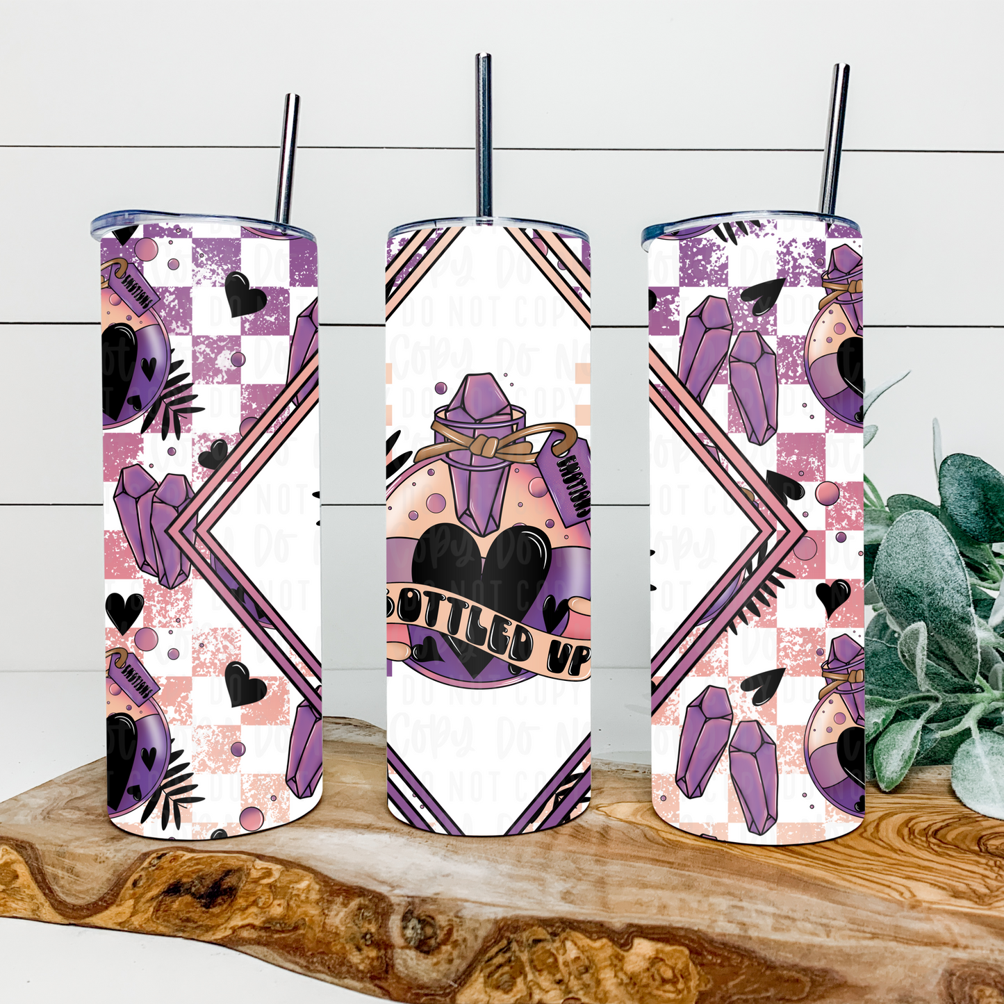 Bottled Up Emotions 20oz Tumbler Wrap | Diamond Tumbler Wrap | Seamless Tumbler Wrap