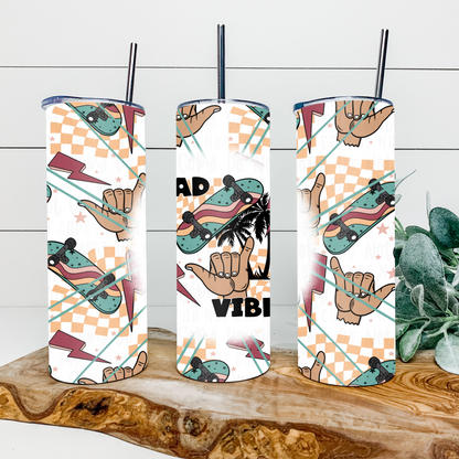 Rad Vibes 20oz Tumbler Wrap | Burst Tumbler Wrap | Seamless Tumbler Wrap | 3 Skin Tones Included