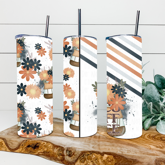 Coffee And Flowers 20oz Tumbler Wrap | Split Tumbler Wrap