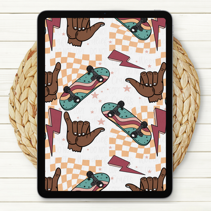 Rad Vibes Seamless Digital Paper | Two Scales Included | 3 Skin Tones Included