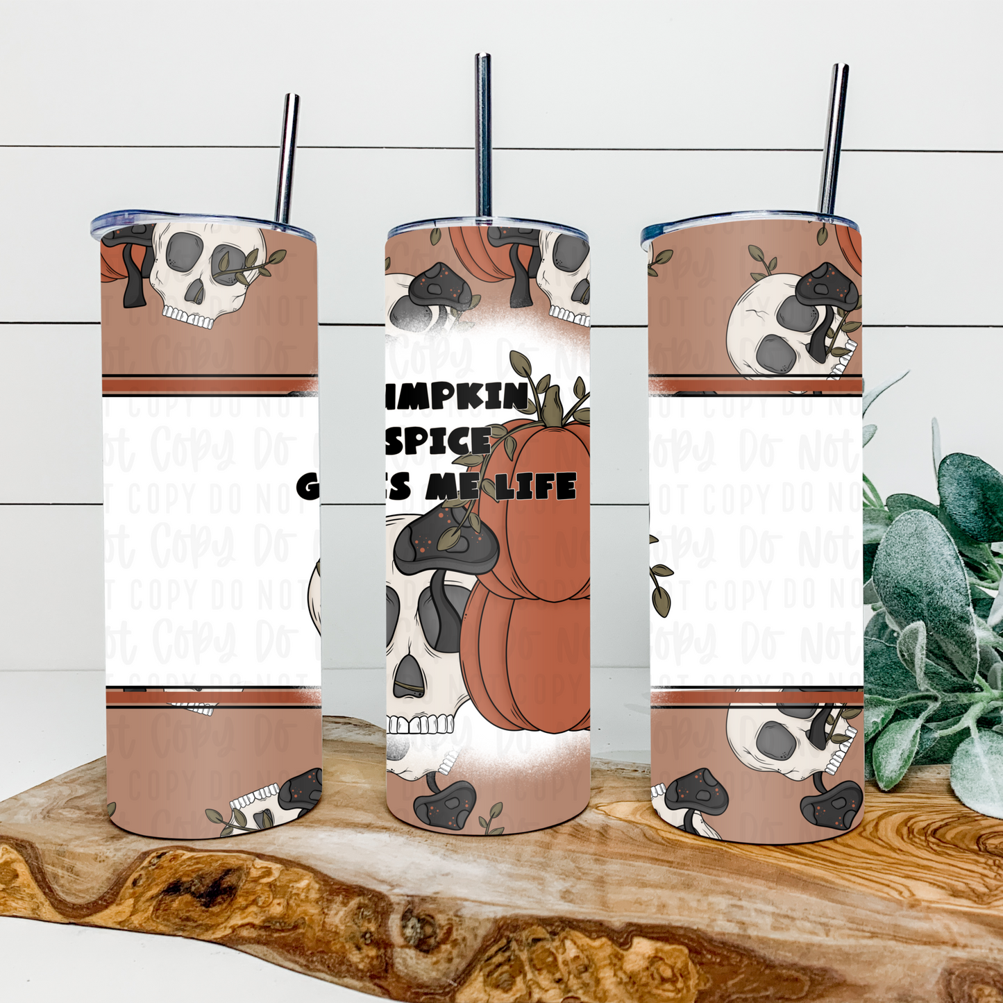 Pumpkin Spice Gives Me Life 20oz Tumbler Wrap | Split Tumbler Wrap | Seamless Tumbler Wrap