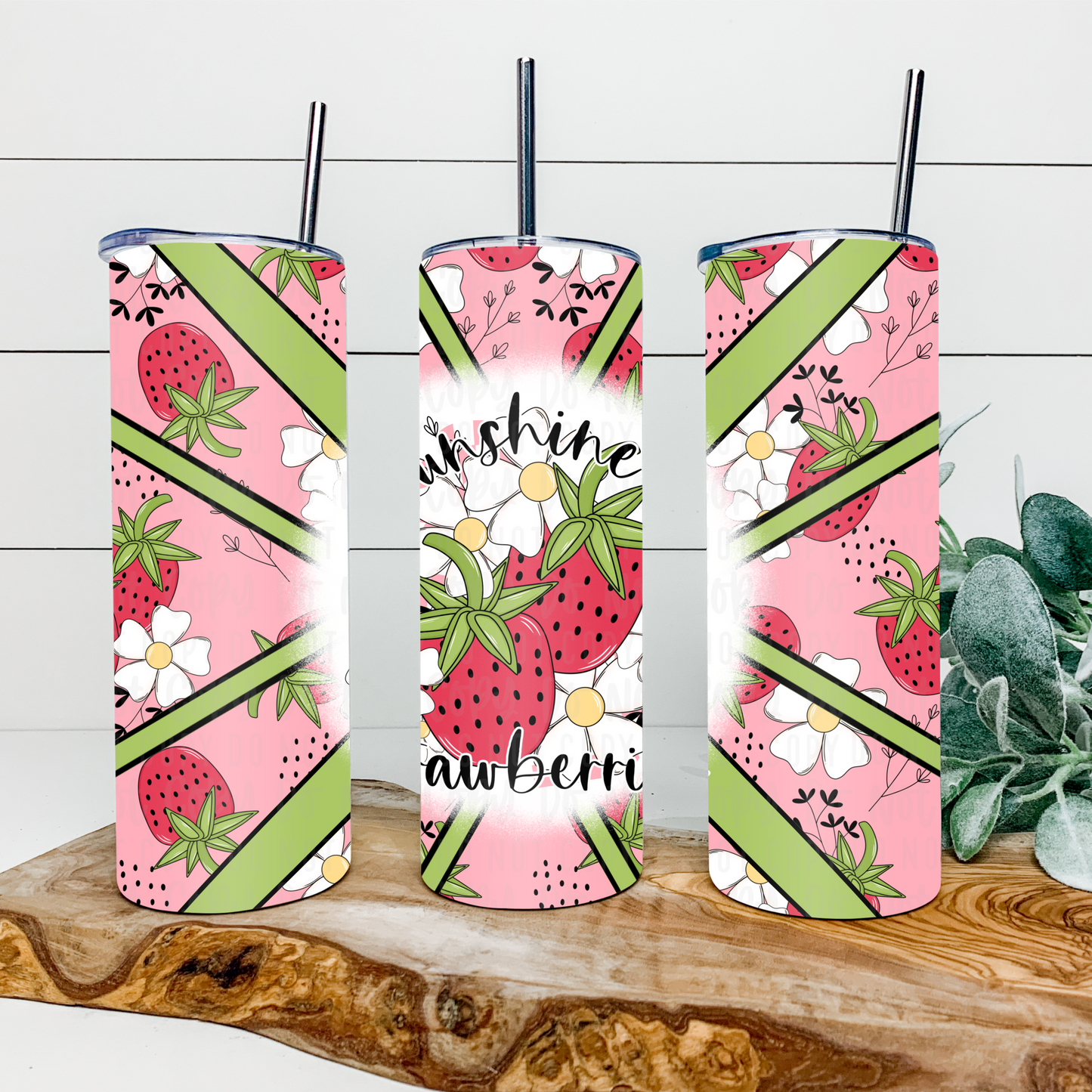 Sunshine & Strawberries 20oz Tumbler Wrap | Burst Tumbler Wrap | Seamless Tumbler Wrap