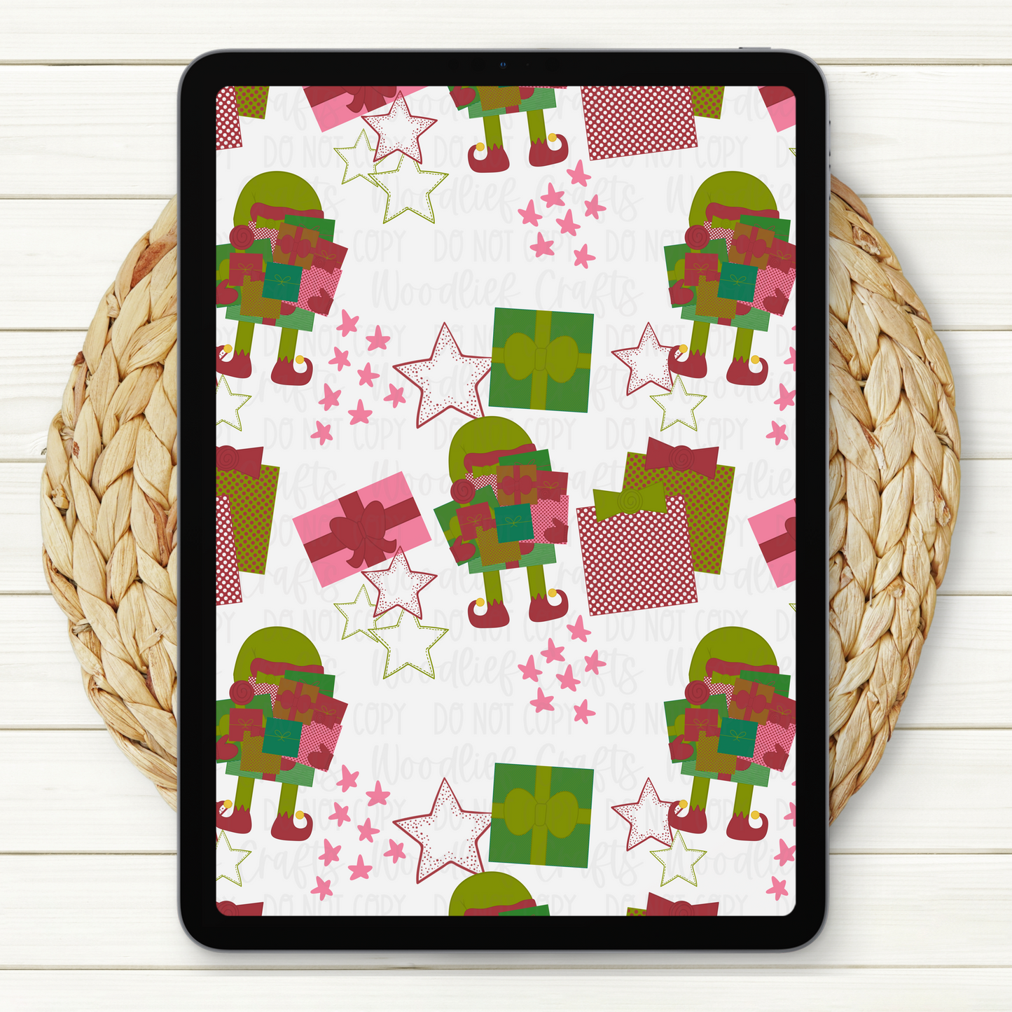 Santa’s Helper Seamless Digital Paper | Two Scales Included