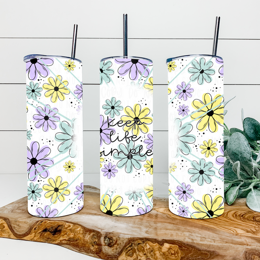 Keep Life Simple 20oz Tumbler Wrap | Burst Tumbler Wrap | Seamless Tumbler Wrap