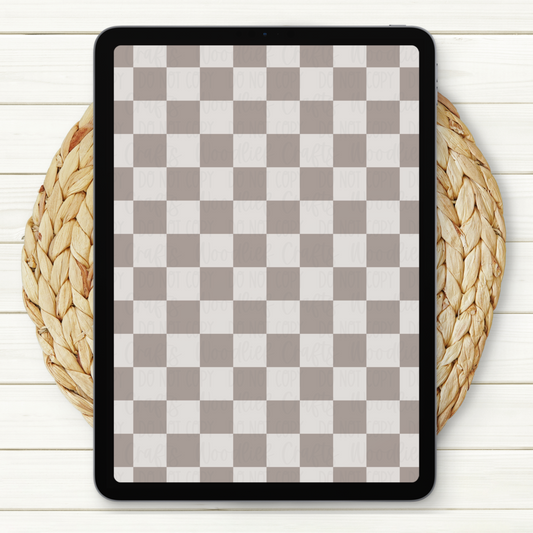 Neutral Checkered Seamless Digital Paper | Two Scales Included