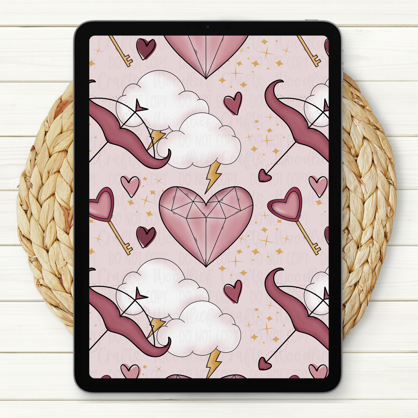 Love Struck Seamless Digital Paper | Two Scales Included | Pink