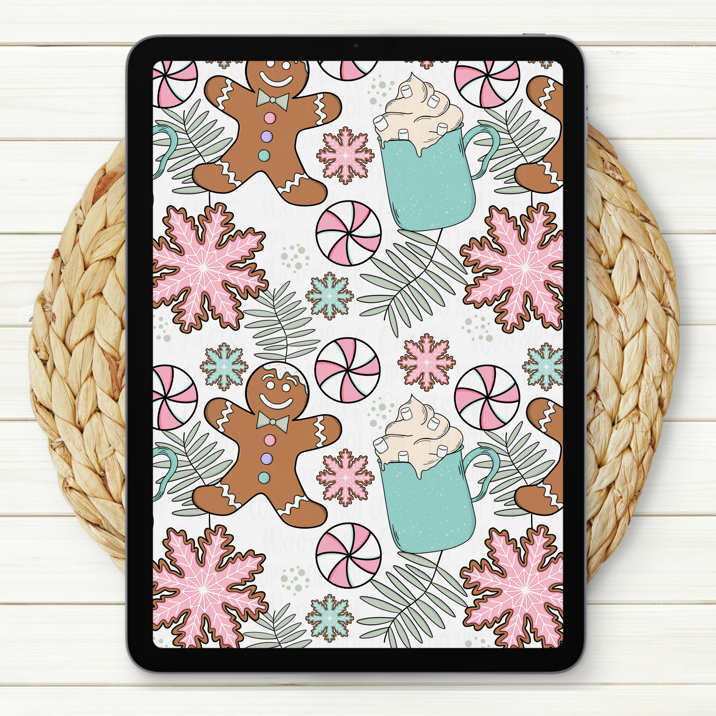 Pastel Christmas Sweets Seamless Digital Paper | Two Scales Included