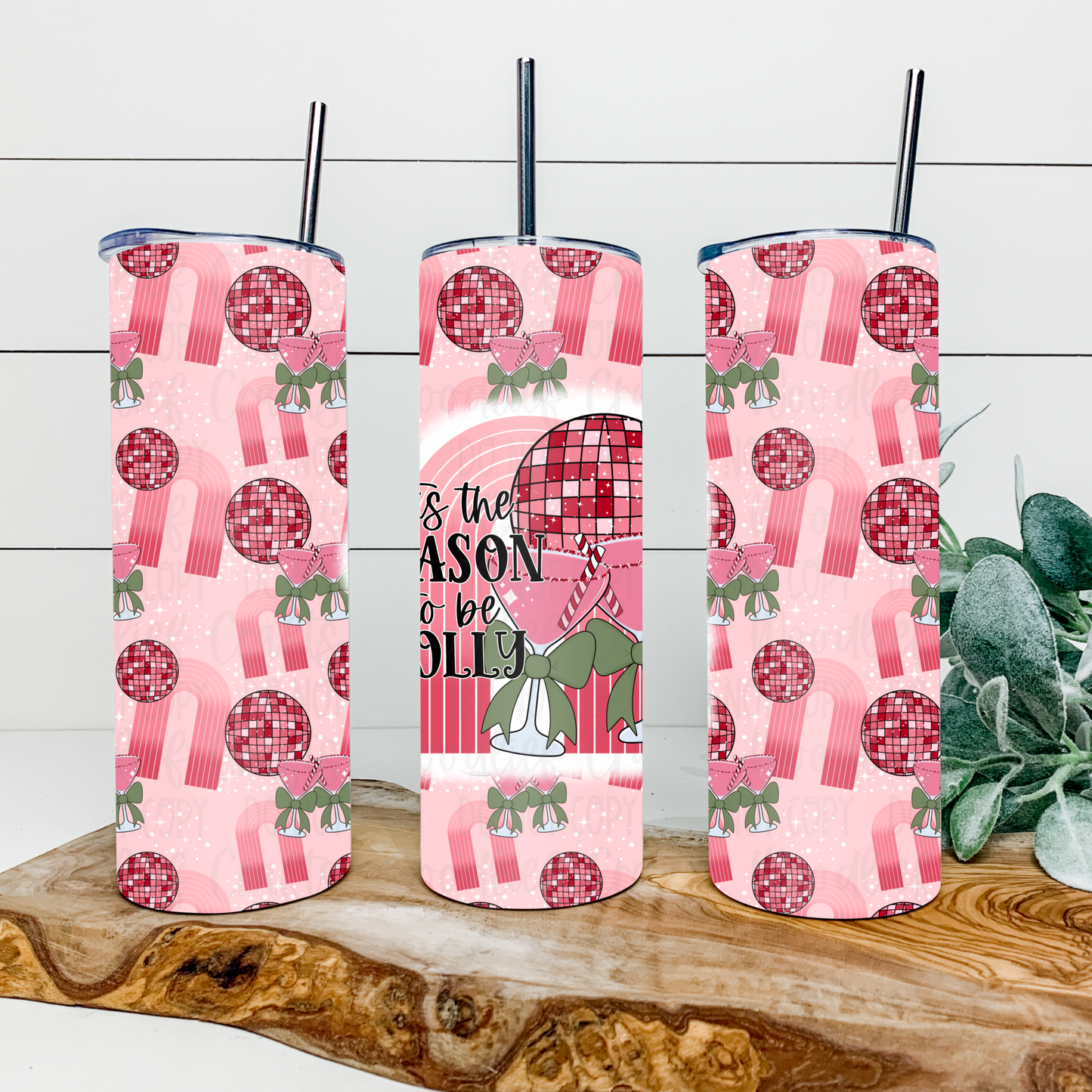 Tis The Season To Be Jolly 20oz Tumbler Wrap | Seamless Tumbler Wrap