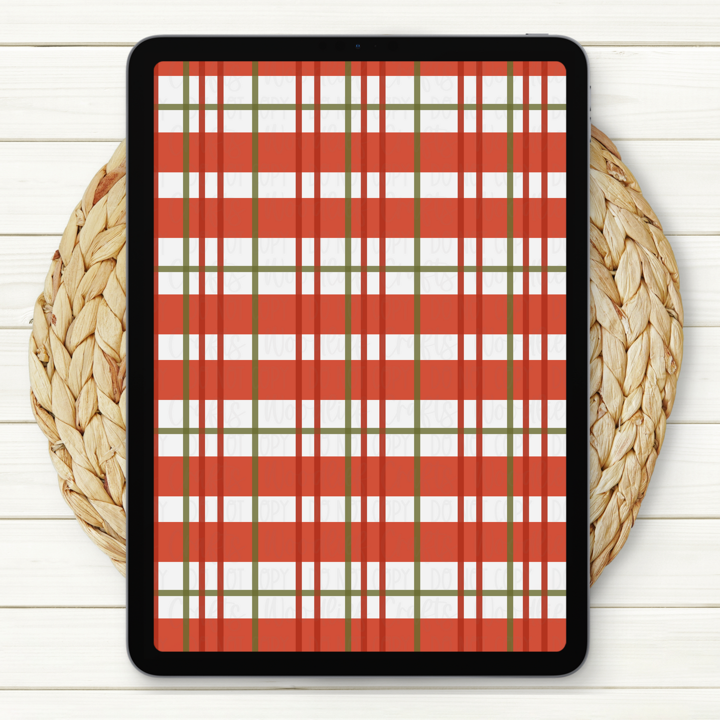 Red And Green Plaid Digital Paper | Two Scales Included