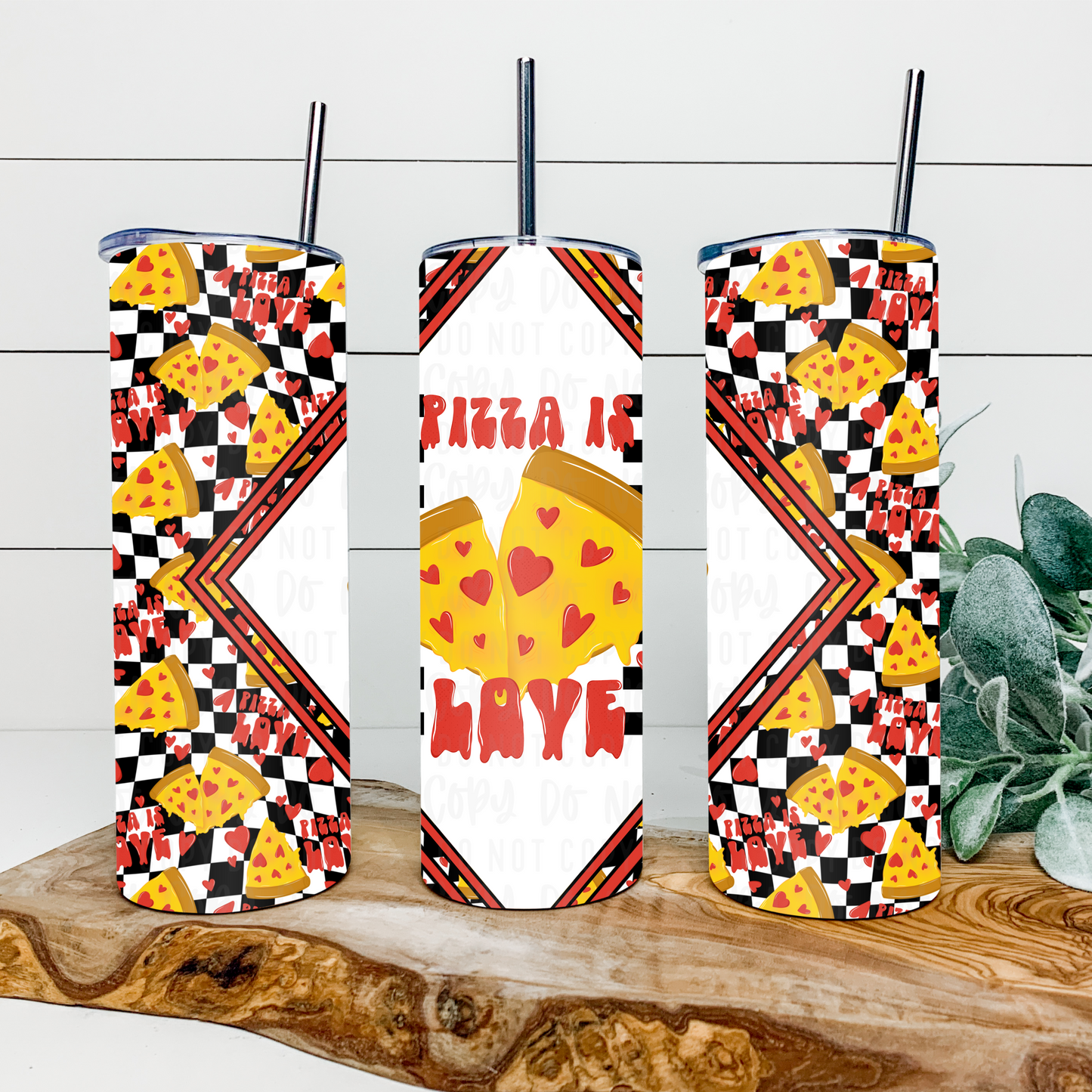 Pizza Is Love 20oz Tumbler Wrap | Diamond Tumbler Wrap | Seamless Tumbler Wrap