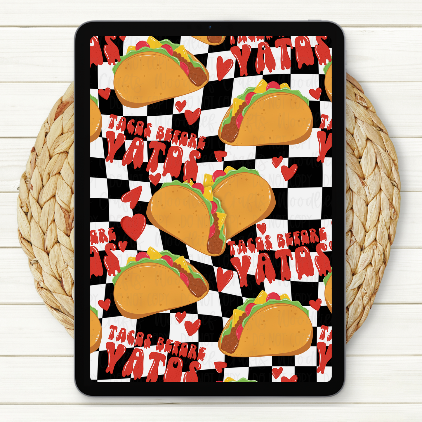 Tacos Before Vatos Seamless Digital Paper | Two Scales Included
