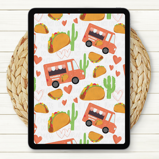 Taco Truck Seamless Digital Paper | Two Scales Included