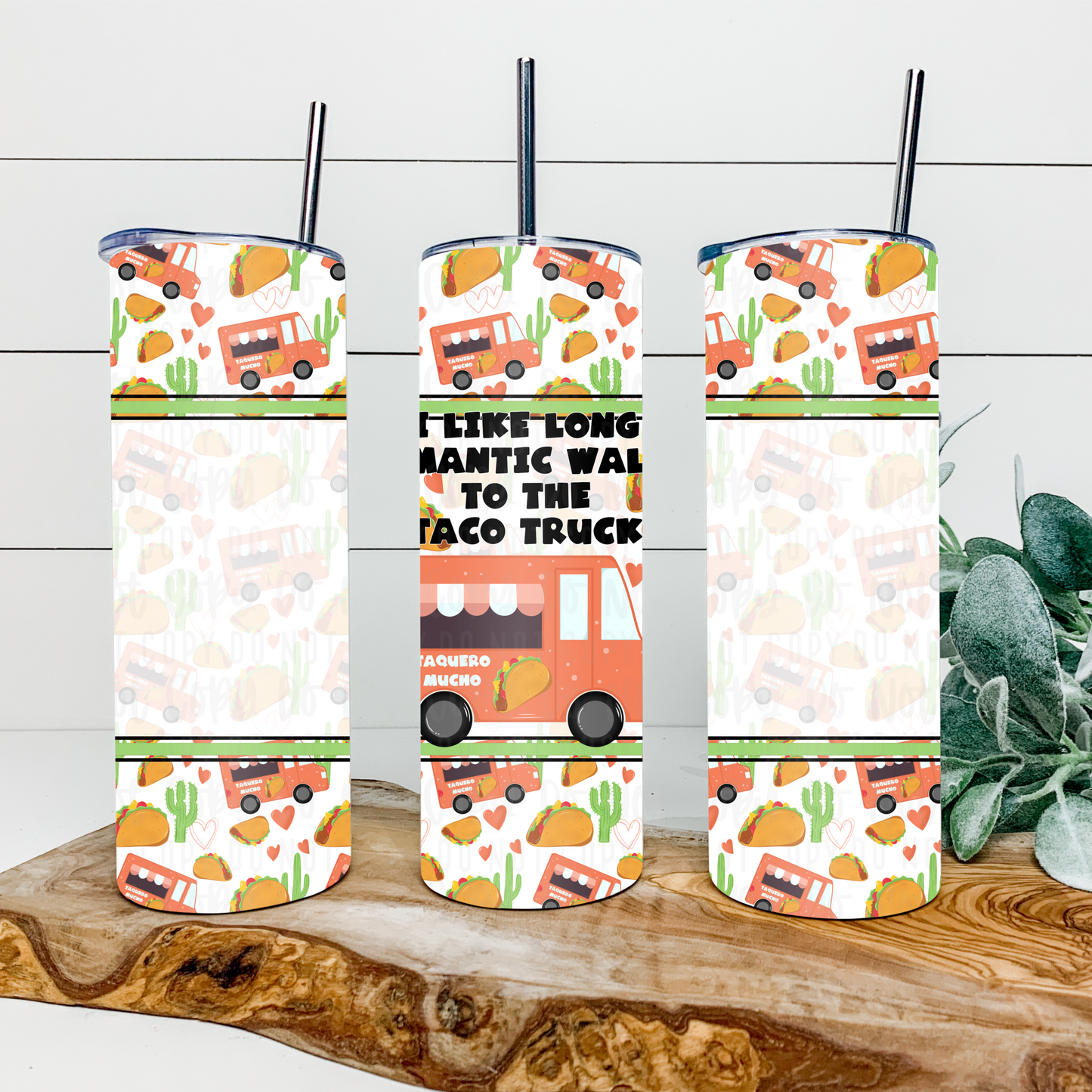 Taco Truck 20oz Tumbler Wrap | Split Tumbler Wrap | Seamless Tumbler Wrap