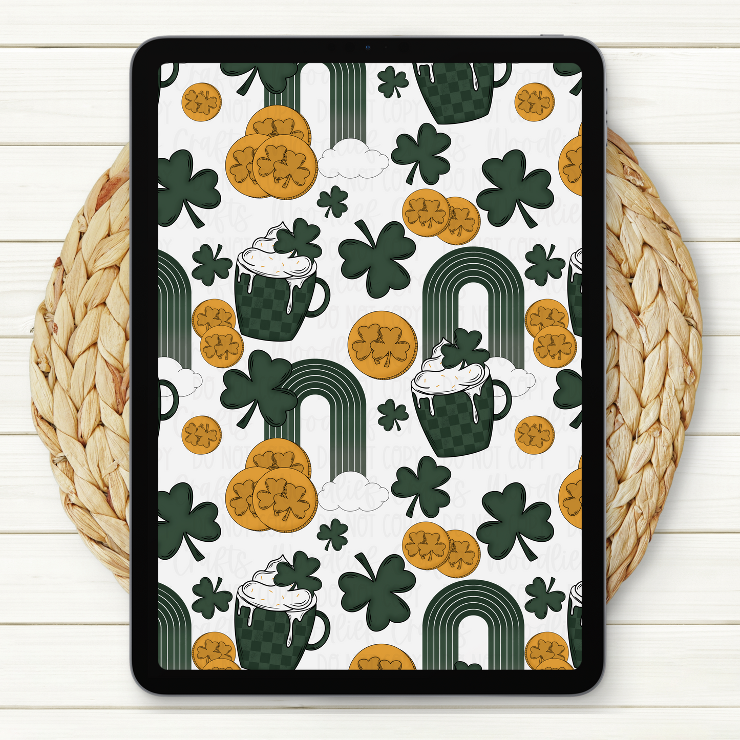 I Don’t Need Luck I Need Coffee Seamless Digital Paper | Two Scales Included