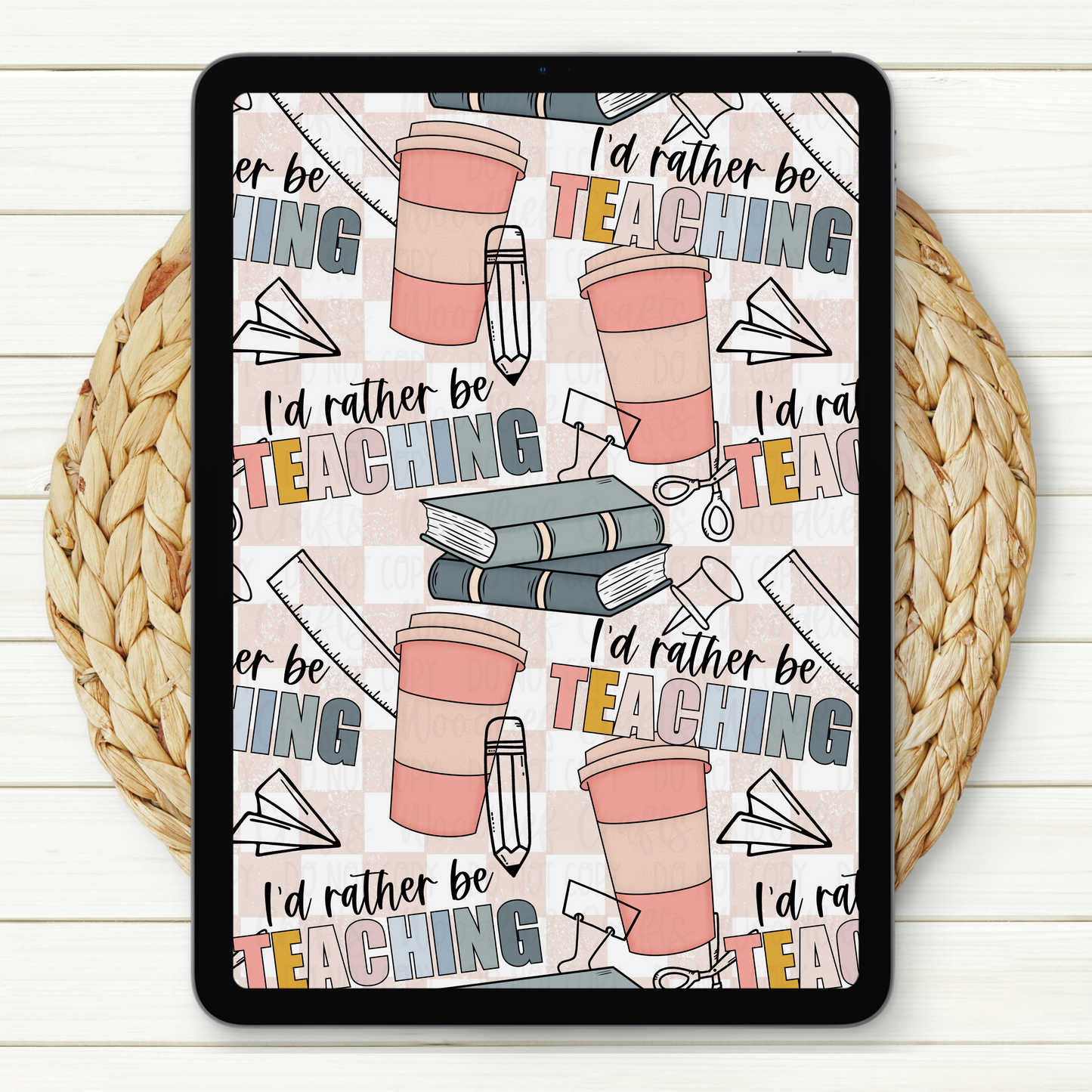 I’d Rather Be Teaching Seamless Digital Paper | Two Scales Included