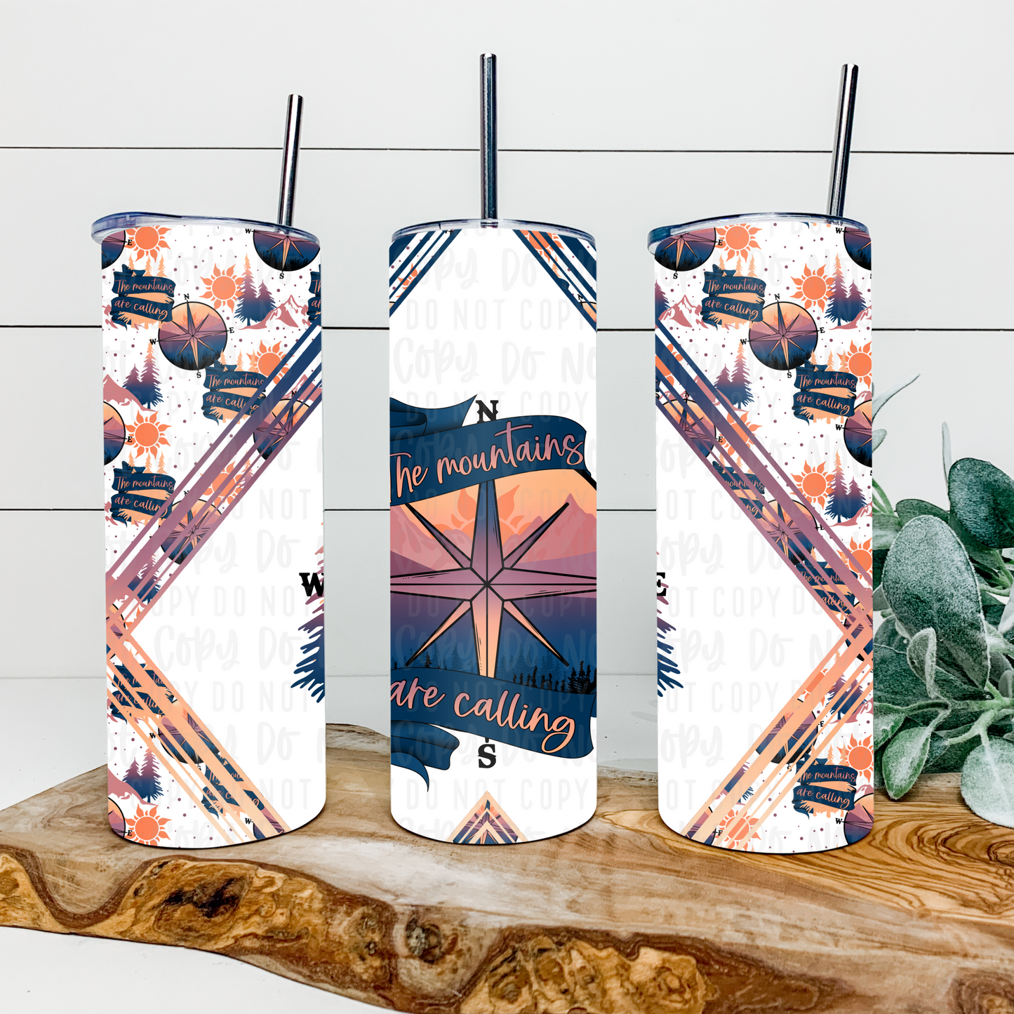 The Mountians Are Calling 20oz Tumbler Wrap | X Split Tumbler Wrap | Seamless Tumbler Wrap