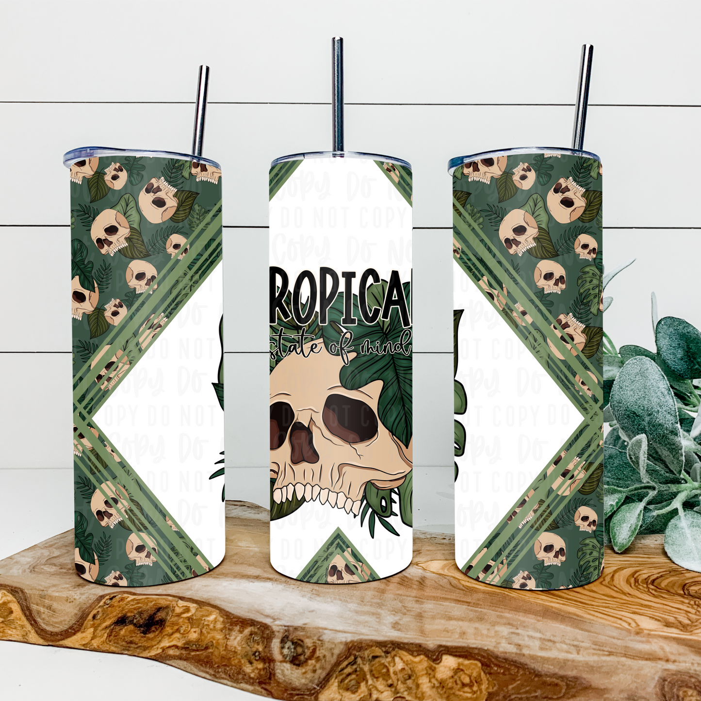 Tropical State Of Mind 20oz Tumbler Wrap | X Split Tumbler Wrap | Seamless Tumbler Wrap