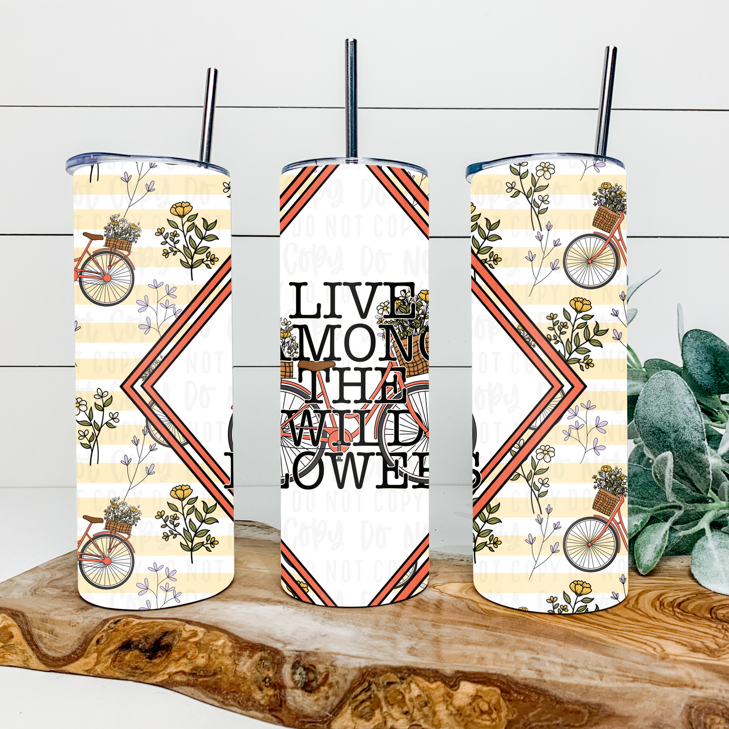 Live Among The Wild Flowers 20oz Tumbler Wrap | Diamond Tumbler Wrap | Seamless Tumbler Wrap