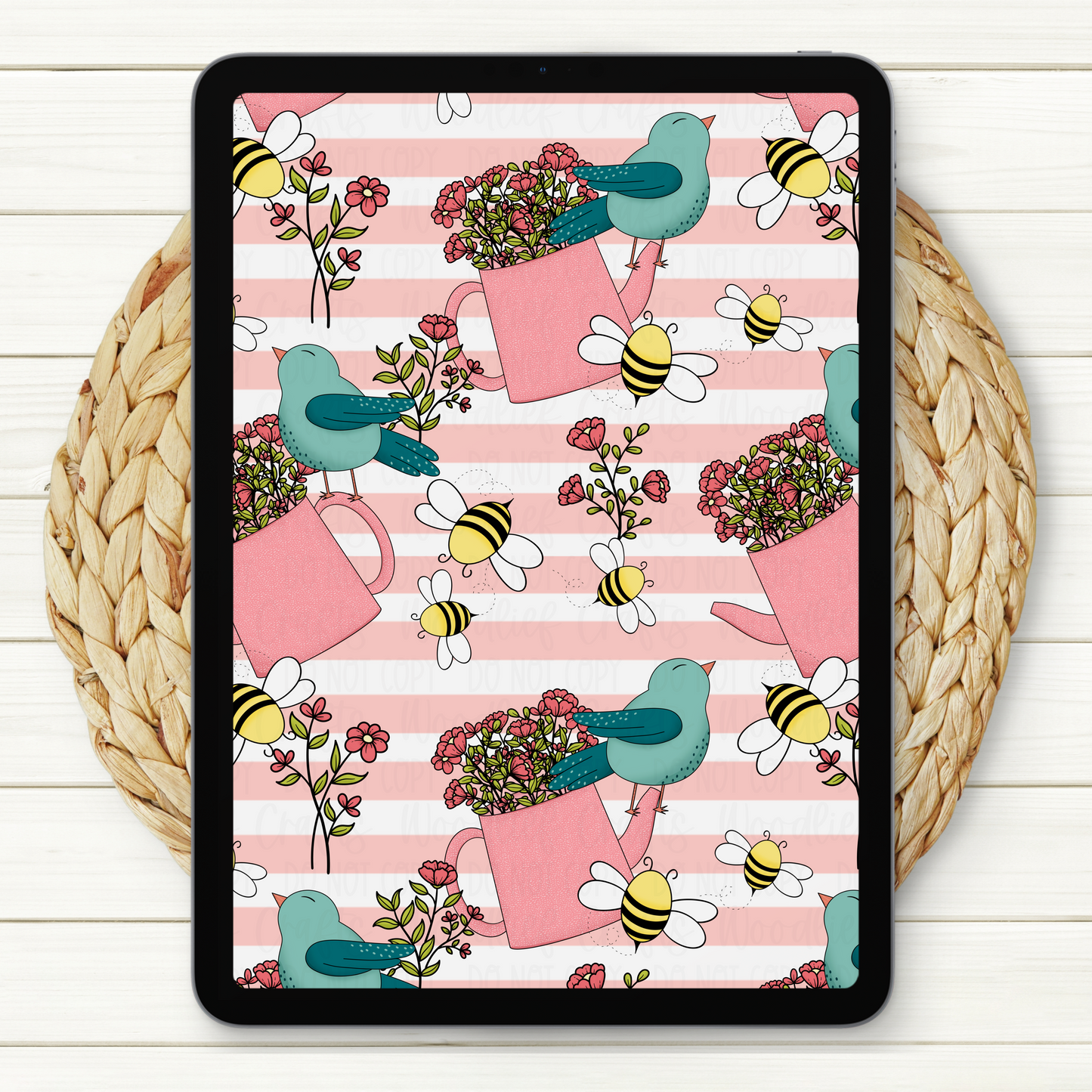 Hello Spring Seamless Digital Paper | Two Scales Included