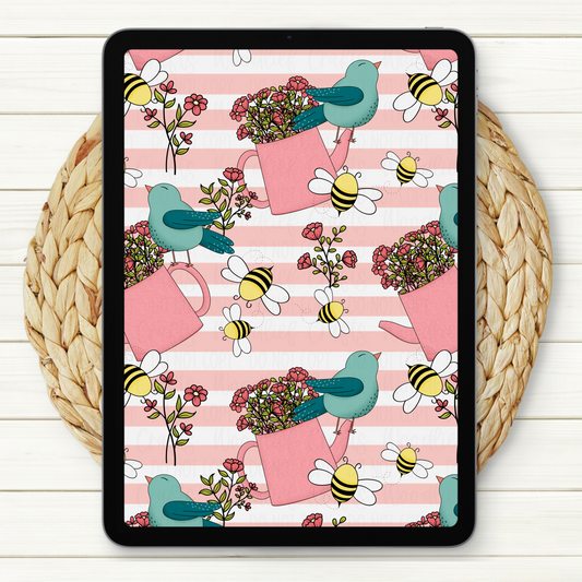 Hello Spring Seamless Digital Paper | Two Scales Included