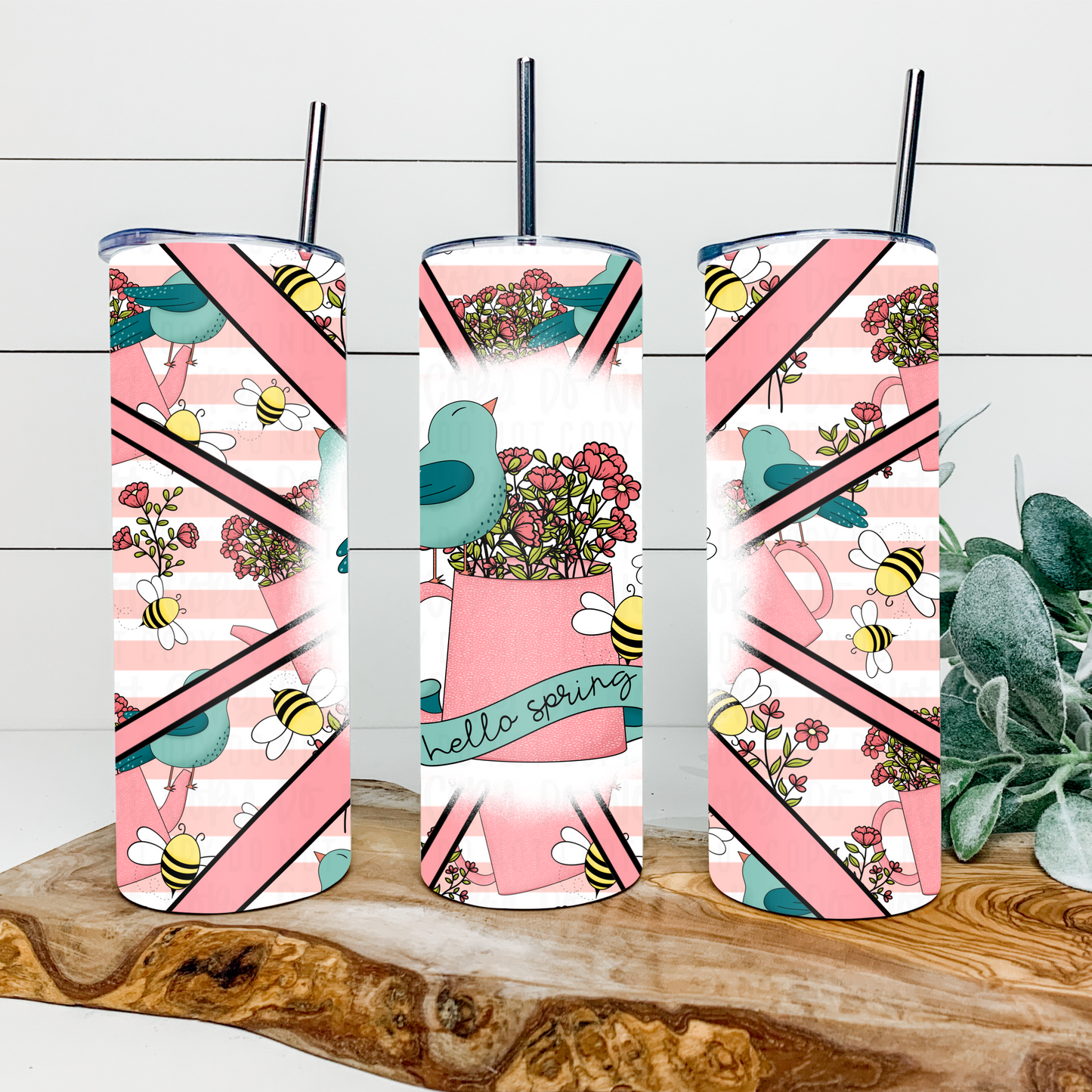 Hello Spring 20oz Tumbler Wrap | Burst Tumbler Wrap | Seamless Tumbler Wrap